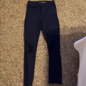 Express high rise legging black denim distressed